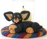 Chihuahua Cozy Up Votive-Smooth Black & Tan