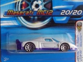 Mattel Hot Wheels 2005 First Editions 1:64 Scale Realistix White Maserati MC12 20/20 Die Cast Car #020