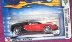 Mattel Hot Wheels 2003 First Editions 1:64 Scale Red & Black Bugatti Veyron Die Cast Car #030