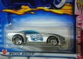 Mattel Hot Wheels 2003 1:64 Scale Silver Flamin Hot Wheels Pony Up Die Cast Car #062