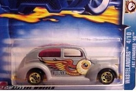 Mattel Hot Wheels 2003 1:64 Scale Silver Wastelanders Fat Fendered '40 4/10 Die Cast Car #156