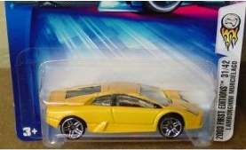 Mattel Hot Wheels 2003 First Editions 1:64 Scale Yellow Lamborghini Murcielago Die Cast Car #043
