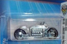 Mattel Hot Wheels 2004 First Editions 1:64 Scale Silver Chrome Dodge Tomahawk 80/100 Die Cast Motorcycle #080